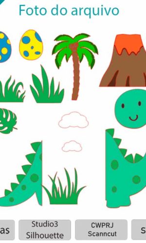 ARQUIVO Topo de bolo Dino Baby em camadas