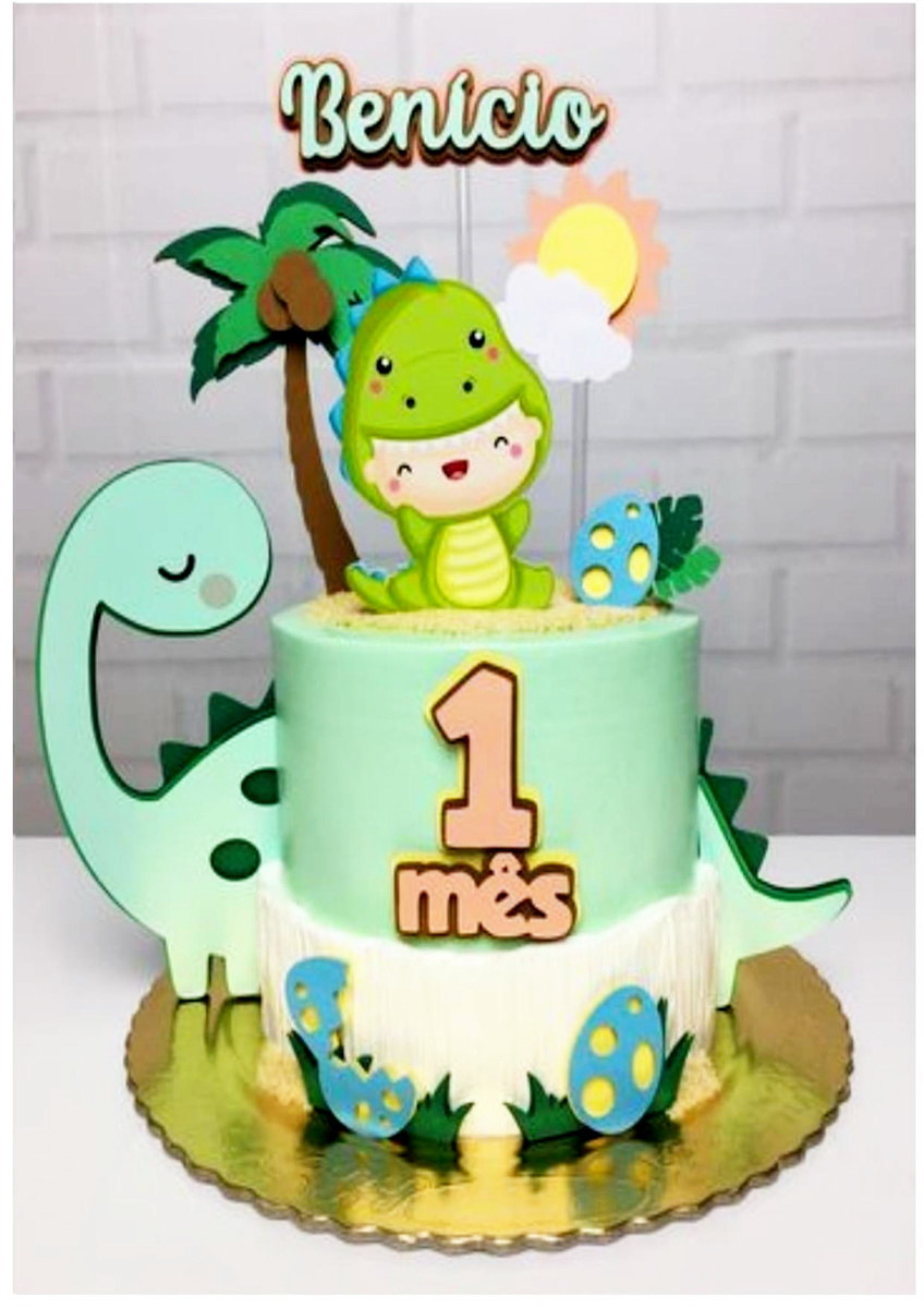 Arquivo Topo de Bolo Dinossauro + 4 Arquivos a Sua Escolha