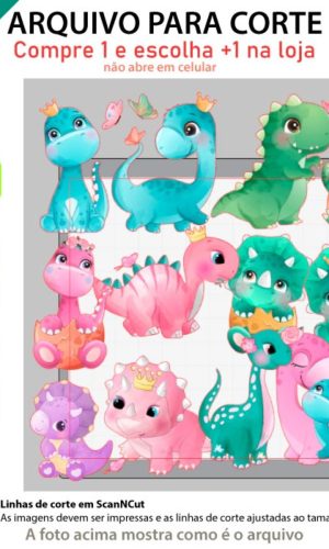 ARQUIVO Topo de bolo Dinossauro Baby Aquarela +1 arquivo
