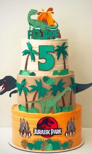 Arquivo Topo de Bolo Dinossauro Jurassic Park Camadas Studio
