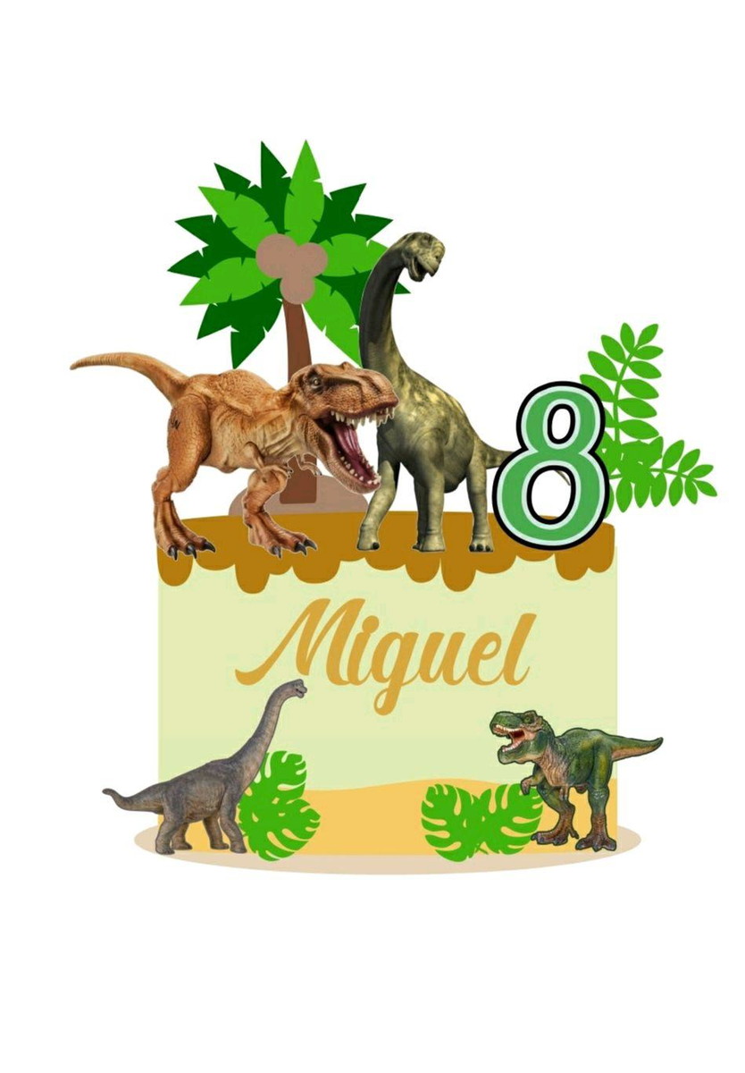 Arquivo topo de bolo dinossauro