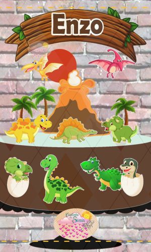 Arquivo Topo de Bolo DINOSSAUROS - 960