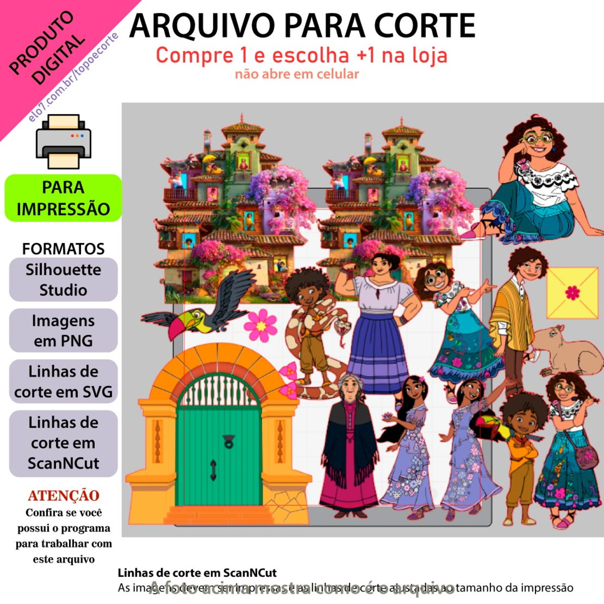 ARQUIVO Topo de bolo Encanto +1 arquivo da loja - Imagem 2