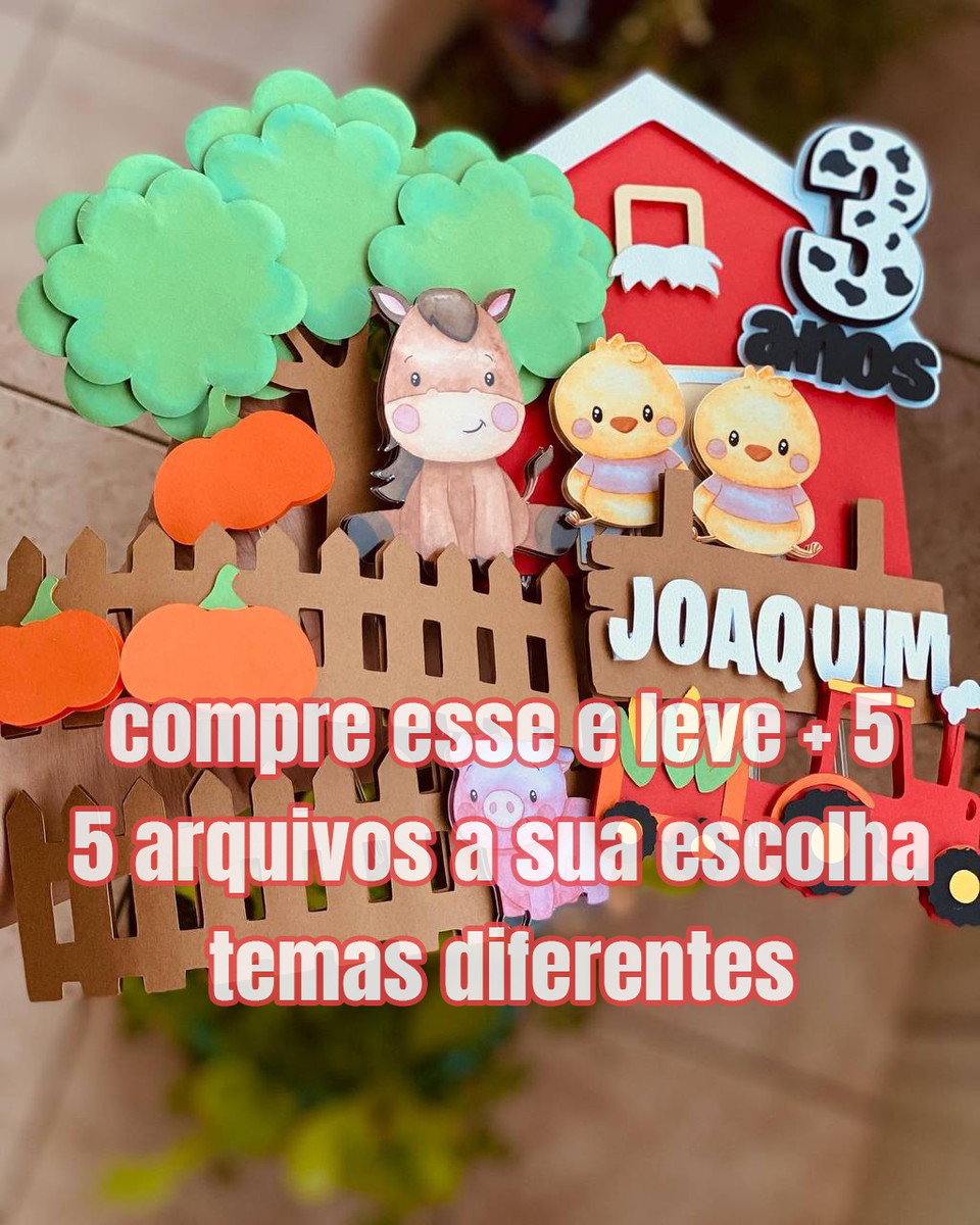 Arquivo Topo de Bolo Fazendinha