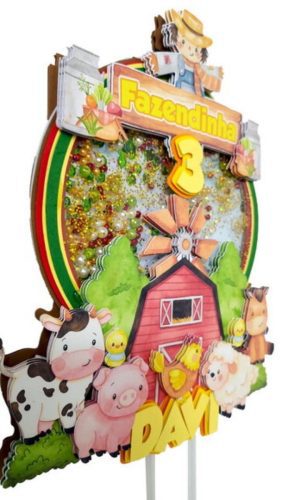 Arquivo Topo de Bolo Fazendinha Menina Studio e pdf