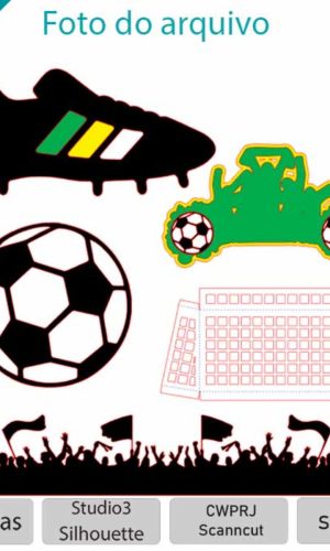 ARQUIVO Topo de bolo futebol em camadas +1 tema