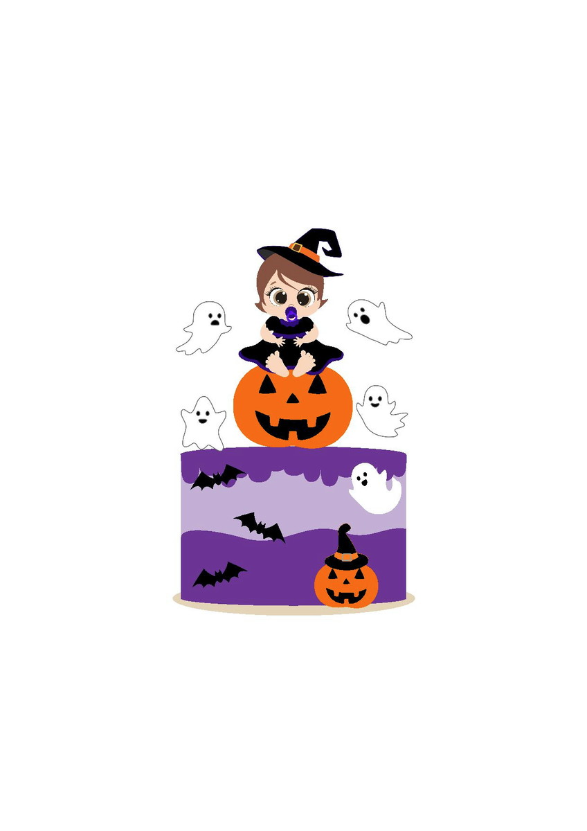 Arquivo Topo de Bolo Halloween Baby Bruxa