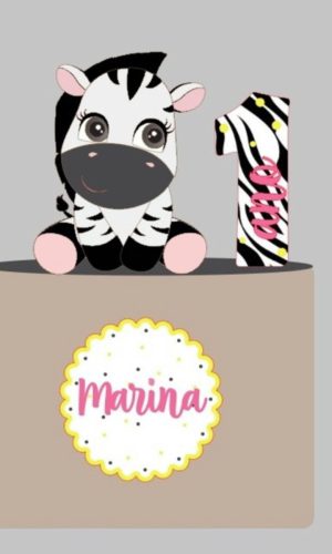 Arquivo Topo de Bolo Zebra Menina