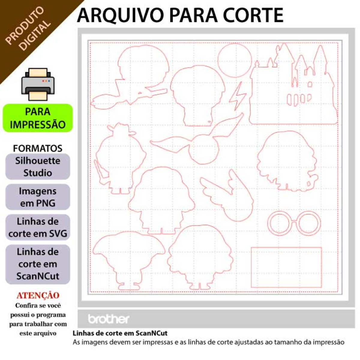 ARQUIVO Topo de bolo Harry Potter Cute +1 arquivo da loja - Imagem 3