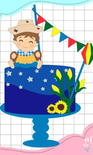 Arquivo Topo de Bolo Junino Menino Caipira Baby Arraiá 093