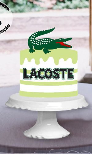 Arquivo topo de bolo Lacoste em camadas