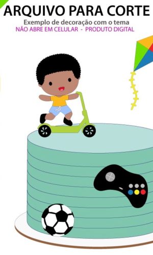 Arquivo Topo De Bolo Menino Brincando +1 Arquivo Da Loja