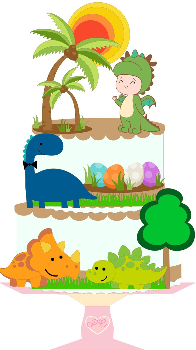 Arquivo Topo de Bolo - Menino Dinossauro