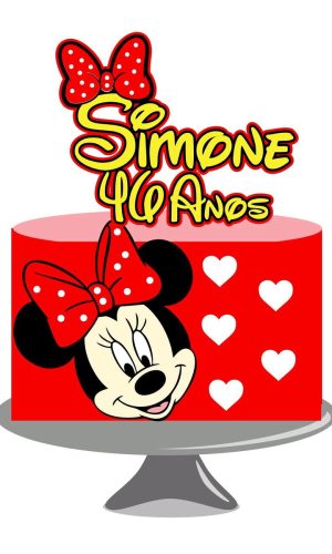Arquivo topo de bolo minnie camadas