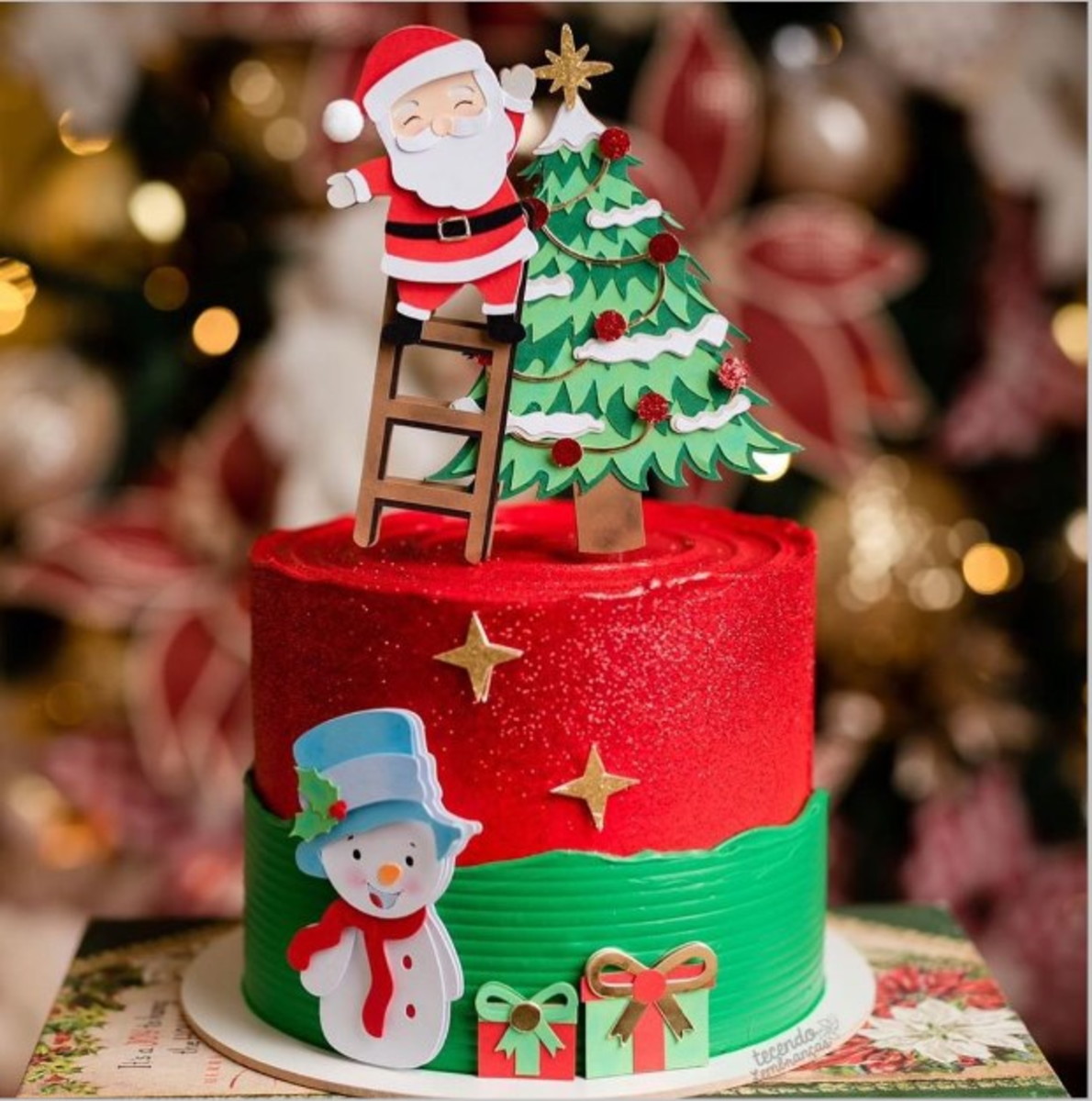 Arquivo Topo de Bolo Natal Papai Noel .studio