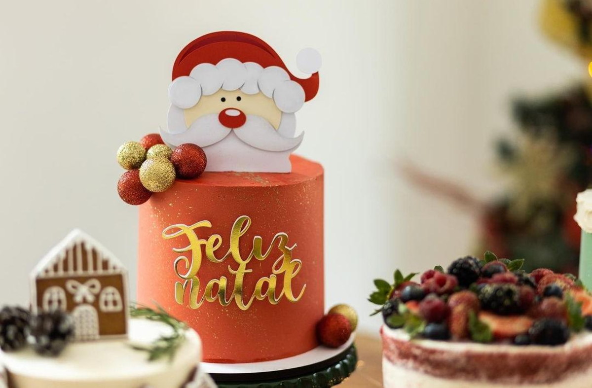 Arquivo Topo de Bolo Natal Papai Noel .studio