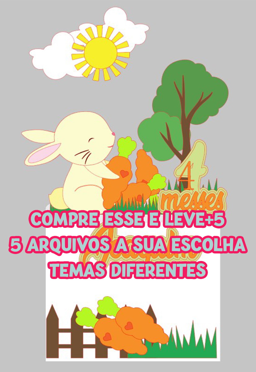 Arquivo Topo de Bolo Páscoa Coelho Cenoura .studio