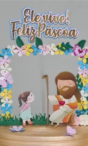 Arquivo Topo de Bolo Páscoa Cristã Ele Vive