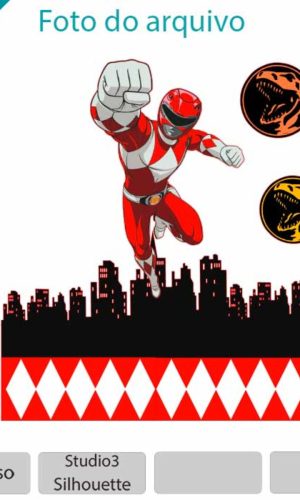 ARQUIVO Topo de bolo Power Ranger Vermelho