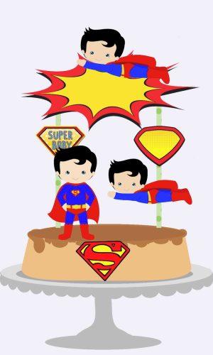 Arquivo Topo de Bolo - Super Man Cute