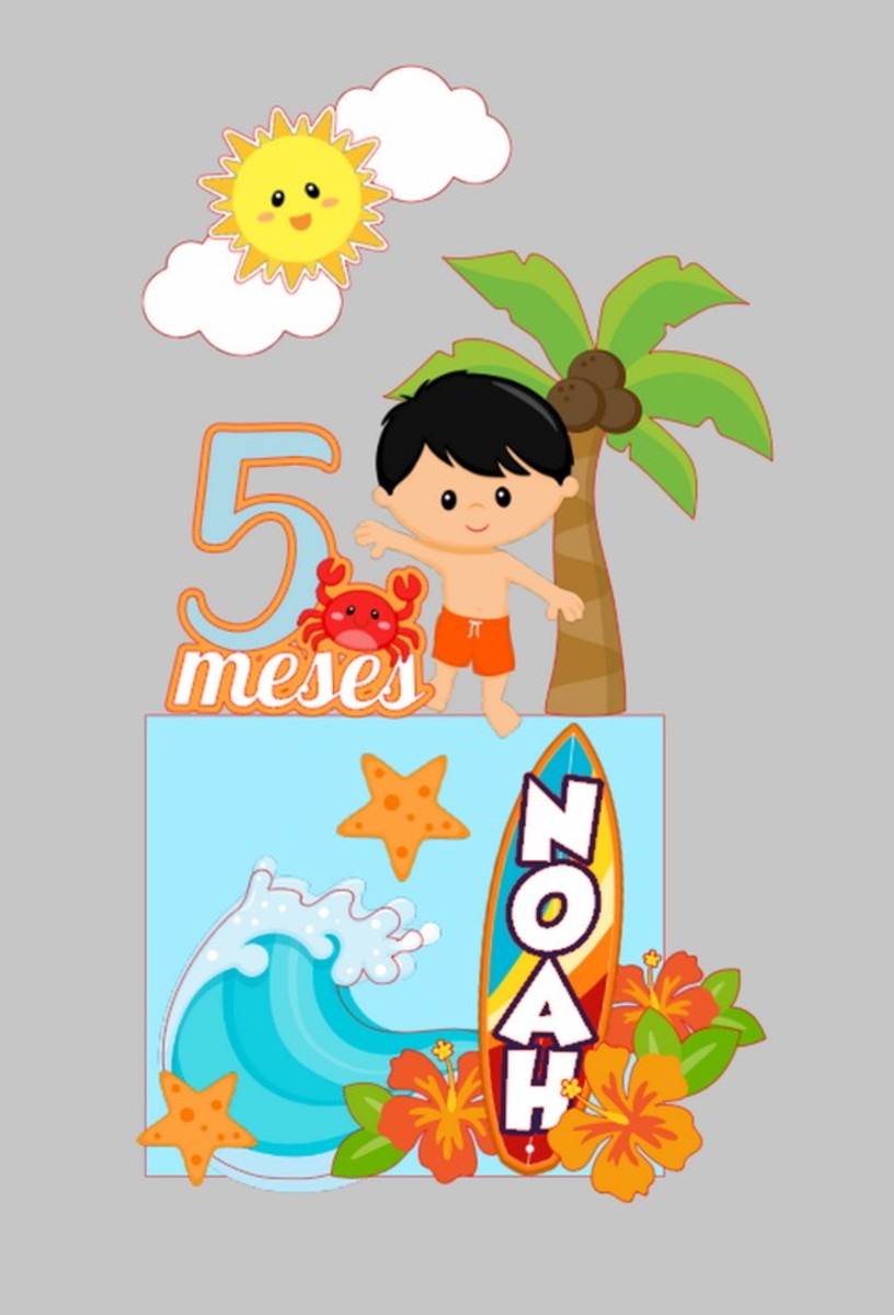Arquivo topo de bolo surf menino