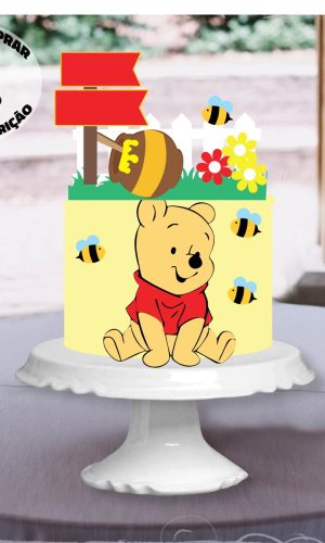 Arquivo Topo de Bolo Urso Pooh em Camadas