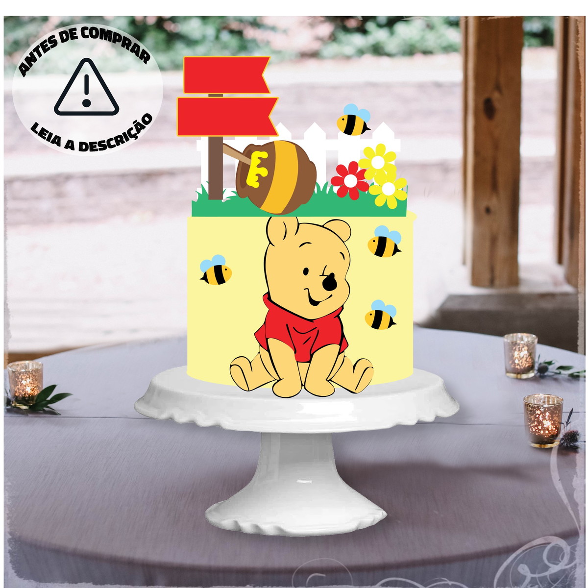 Arquivo Topo de Bolo Urso Pooh em Camadas