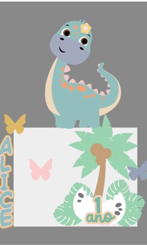 arquivo topo dino girl cute em camadas
