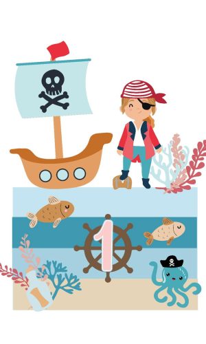 arquivo topo pirata menina cute em camadas