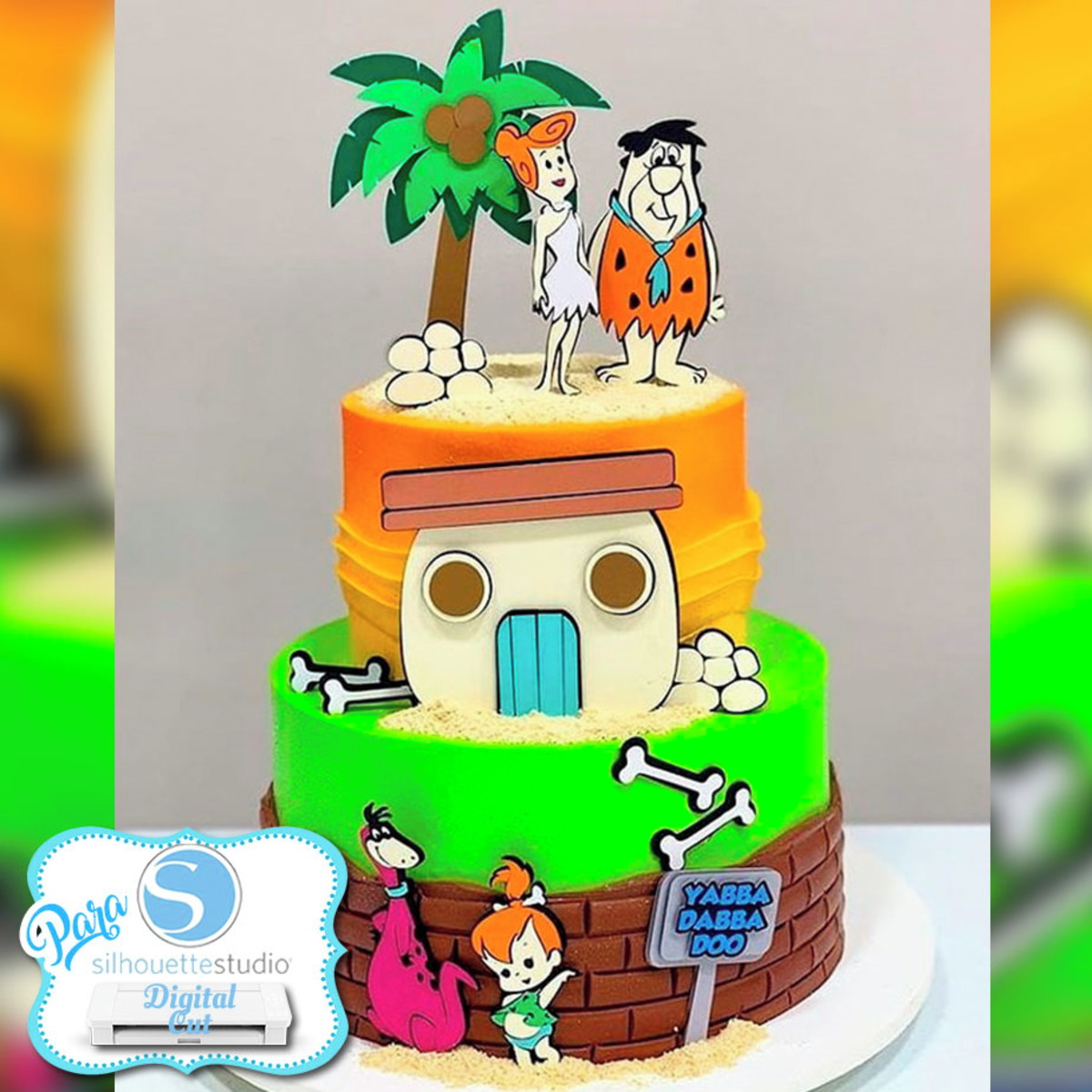 Arquivos de Corte Topo/bolo Família Flintstones 100% Camadas