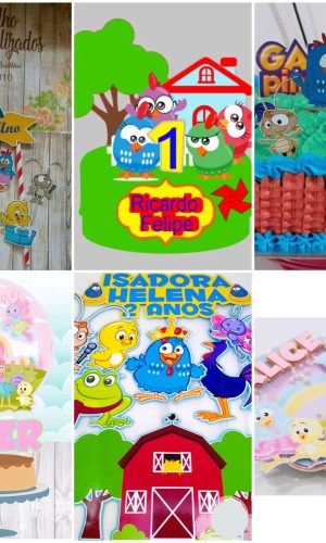 ARQUIVOS DE CORTE TOPO DE BOLO galinha pintadinha