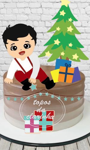 Arquivos de Corte Topo de Bolo Menino Natal Camada