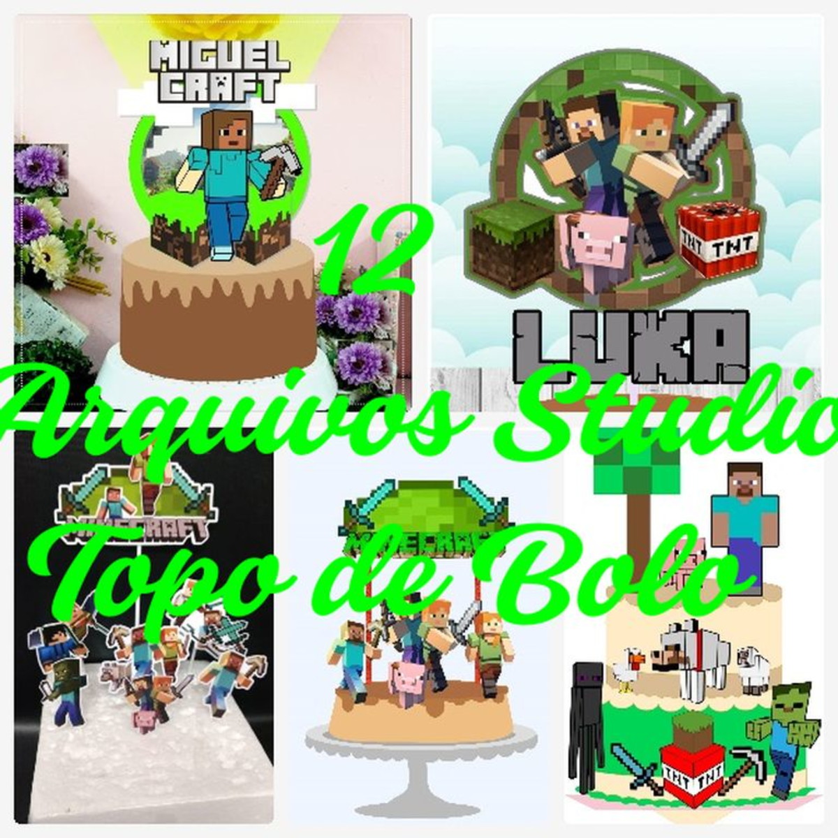 Arquivos de Corte Topo de Bolo - Minecraft