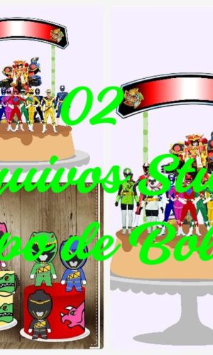 ARQUIVOS DE CORTE TOPO DE BOLO - POWER RANGER