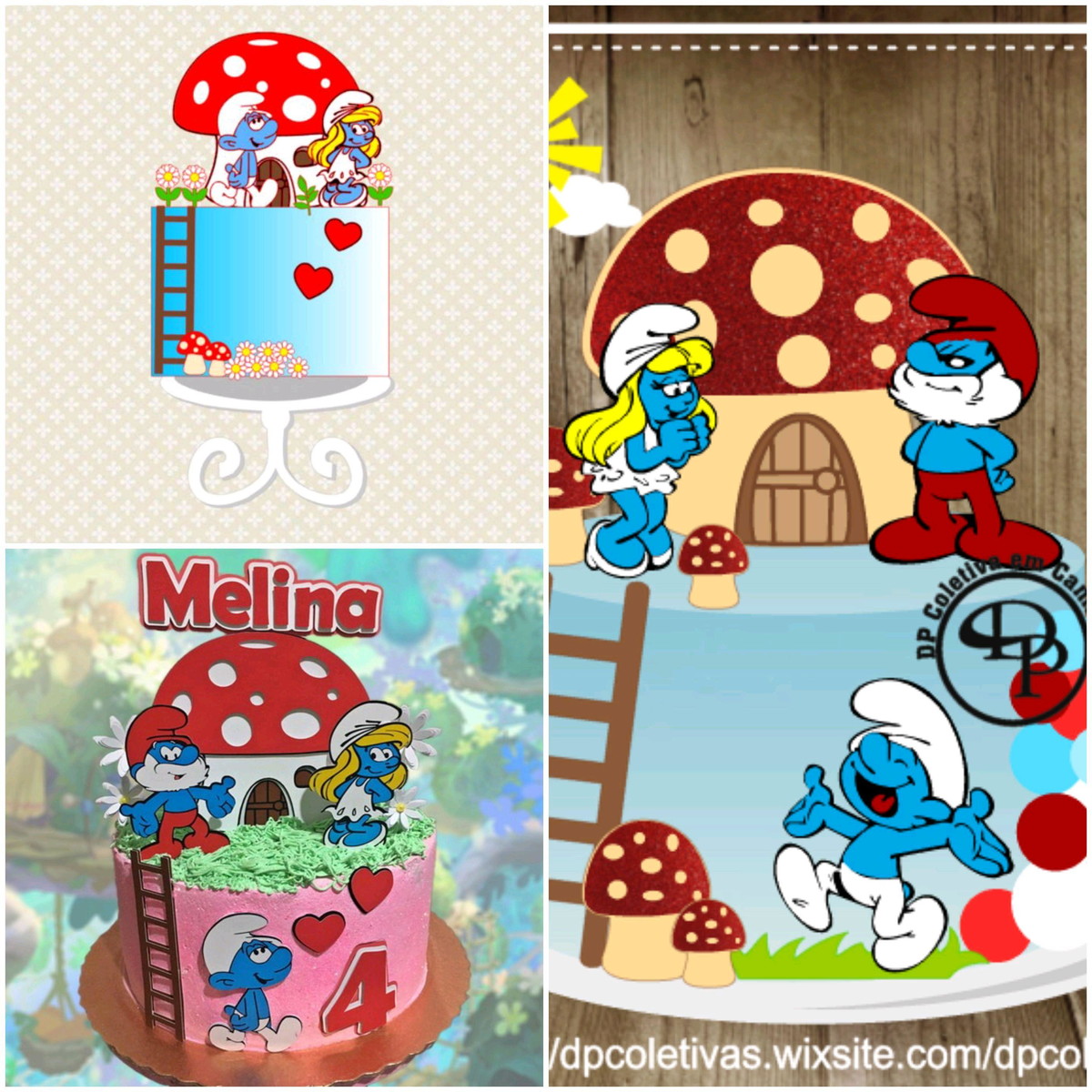 ARQUIVOS DE CORTE TOPO DE BOLO smurfs
