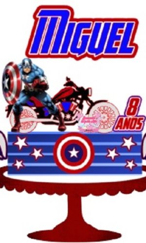 Arquivos Silhouette topo de bolo em camadas Capitão America