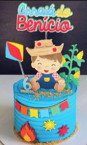 Arquivo de Corte Topo de Bolo Arraiá Menino Baby Camadas