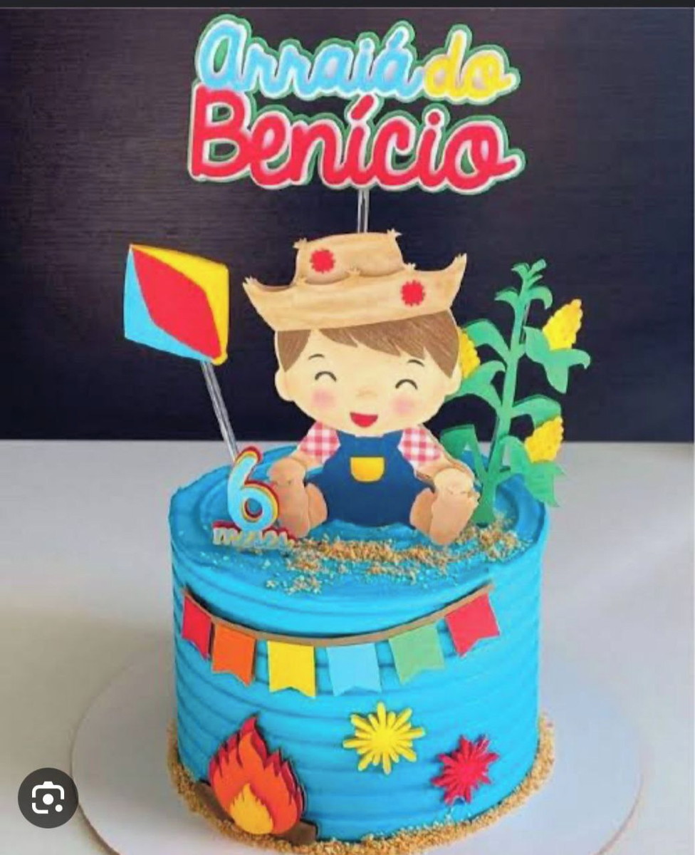 Arquivo de Corte Topo de Bolo Arraiá Menino Baby Camadas