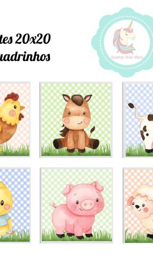 Kit Artes para quadrinhos fazendinha aquarela