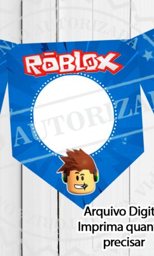 BANDEIROLA ROBLOX PARA MENINO - ARQUIVO DIGITAL