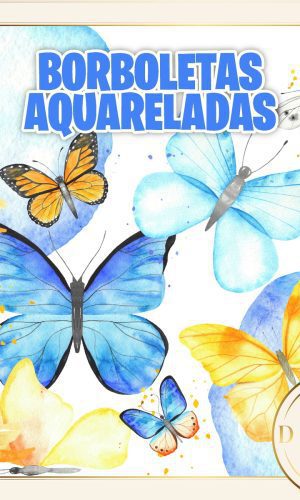 Borboletas Aquareladas Aquarelas Kit Digital