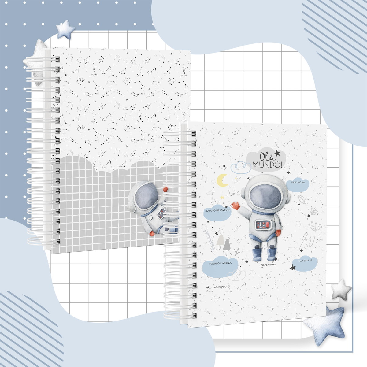Caderneta de Vacinação Astronauta Aquarela - Arquivo Digital - Imagem 4