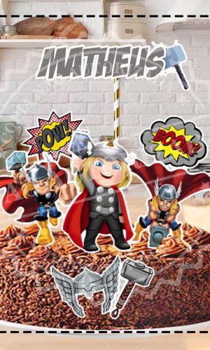 TOPO DE BOLO AVENGERS THOR - ARQUIVO DIGITAL