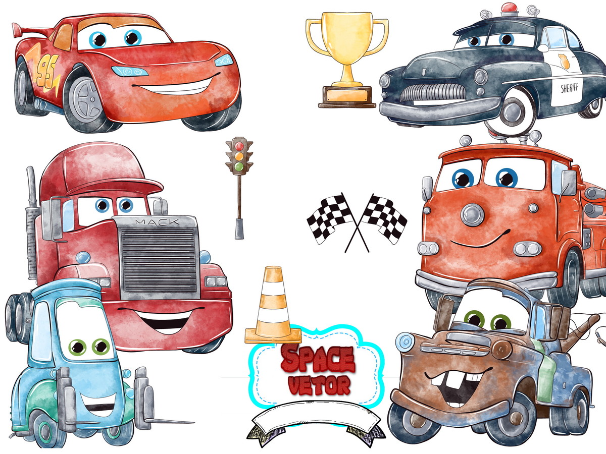 Carros Aquarela Kit Digital Compre 1 Leve 3
