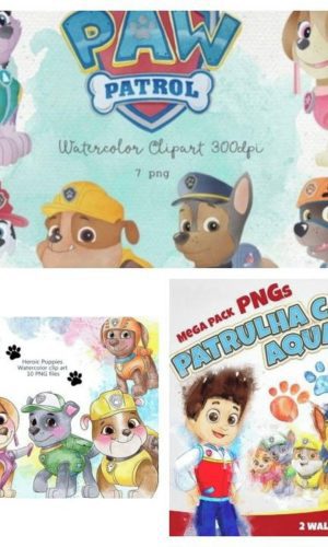 Clipart Kit Digital Patrulha Canina Aquarela/+20kit Cod:8001