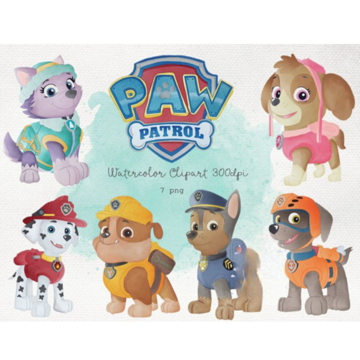 Clipart Kit Digital Patrulha Canina Aquarela/+20kit Cod:8001 - Imagem 4