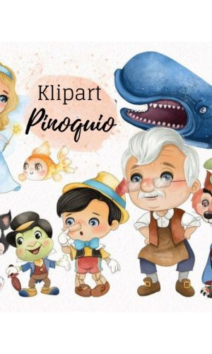 Clipart Kit Digital Pinóquio Aquarela/+20kits Cod:1051
