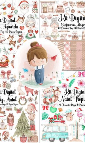 Combo - 12 Kits Natal Aquarela