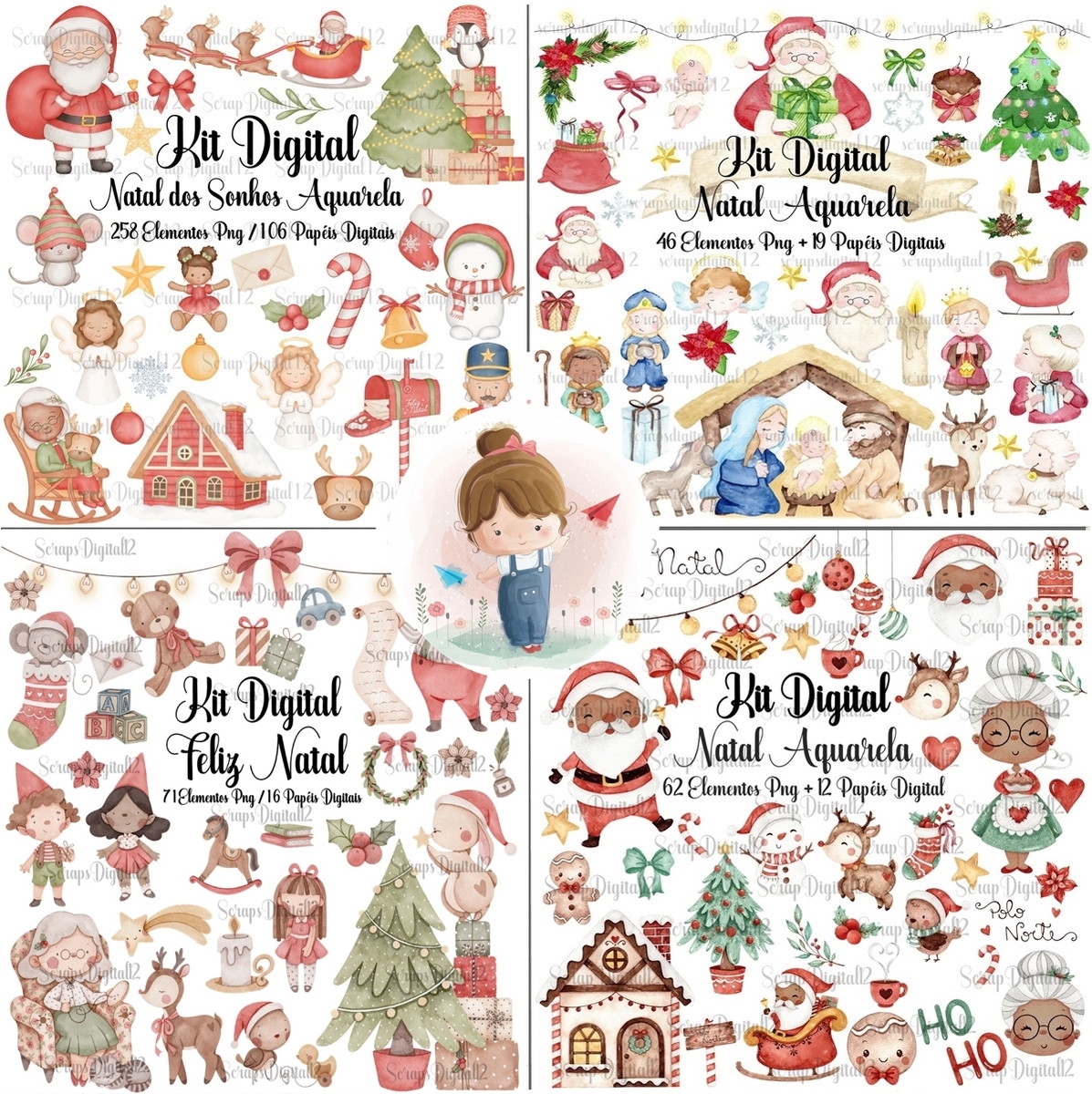 Combo - 22 Kits Natal Aquarela - Imagem 2