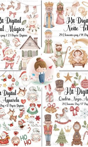 Combo - 22 Kits Natal Aquarela